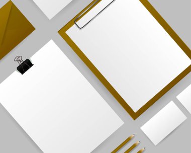 Gerçekçi marka Mockup ayarla.