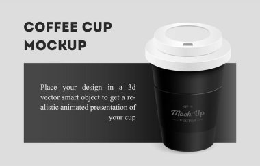 Tutucu mockup arka plan üzerinde siyah kahve Kupası