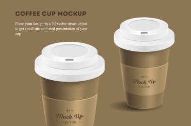 Kahverengi kahve Kupası sahibi mockup ile