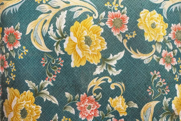 Green flower pattern cloth. Cloth texture