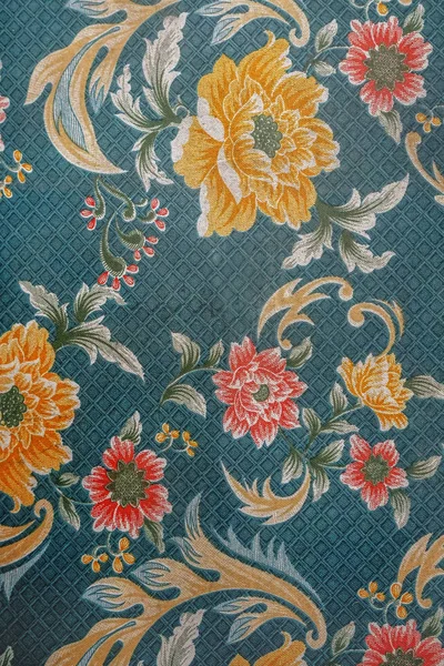 Green flower pattern cloth. Cloth texture