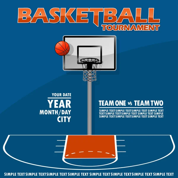 Variant of the poster for the basketball tournament. All elements are located on different layers and can be easily manipulated.