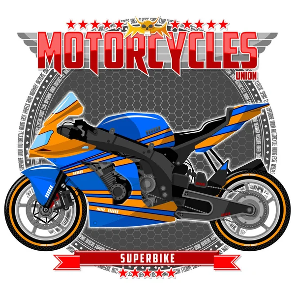 Motorcycle Certain Type Symbolic Background Motorcycle Text Background Located Separate — Stock Vector