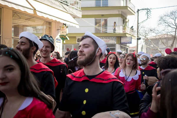 Festival de máscaras grego em Xanthi, momento — Fotografia de Stock