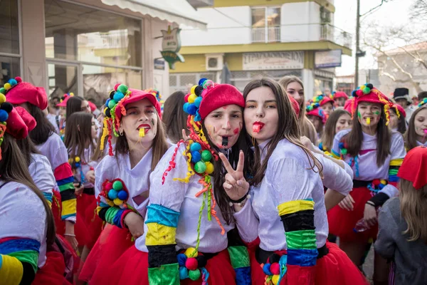 Řecký maškarní festival v Xanthi, moment — Stock fotografie