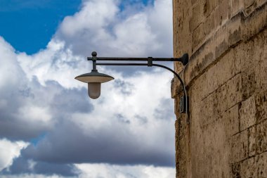 Vintage sokak lambası, Matera, Basilicata, İtalya