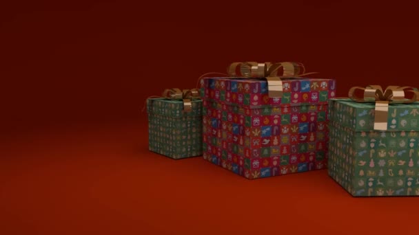 Animation Mit Geschenken Weihnachten — Stockvideo