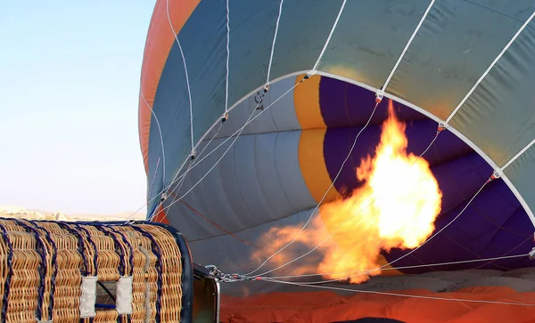 Filling Hot Air Balloon Gas Burner — Stock Photo, Image