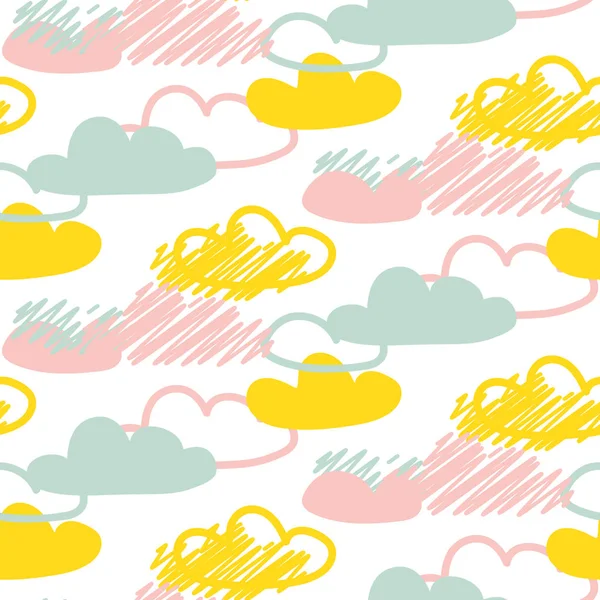 Σύννεφα χωρίς συγκόλληση διάνυσμα μωρό μοτίβο. — Διανυσματικό Αρχείο