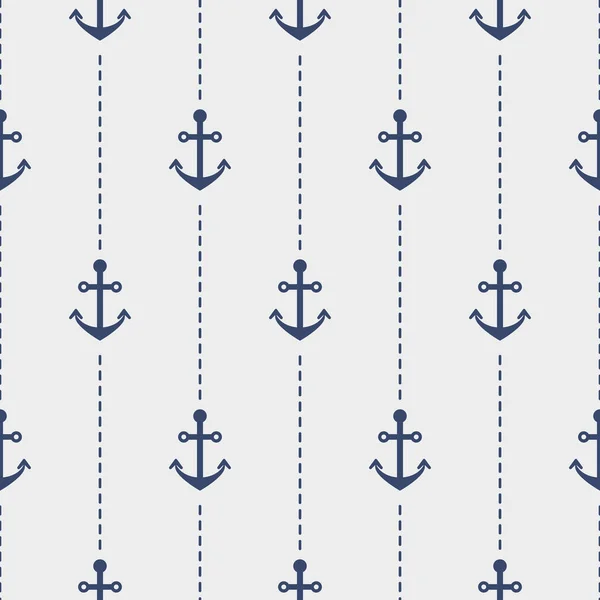 Морской бесшовный векторный рисунок с якорями . — стоковый вектор