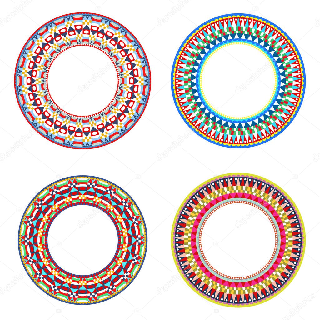 African Maasai beads necklace design vector illustrations.