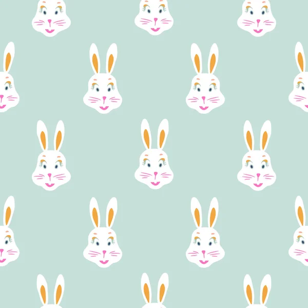 Mignon lapin bébé bleu motif vectoriel sans couture . — Image vectorielle