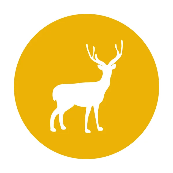 Icône vectorielle silhouette cerf. Animaux des forêts . — Image vectorielle