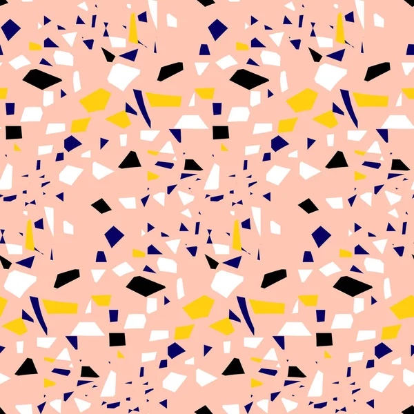 Terrazo de granito rosa migajas textura vectorial sin costuras . — Vector de stock