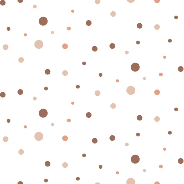 Коричневые конфетти бесшовный векторный рисунок. Точечные круги . — стоковый вектор