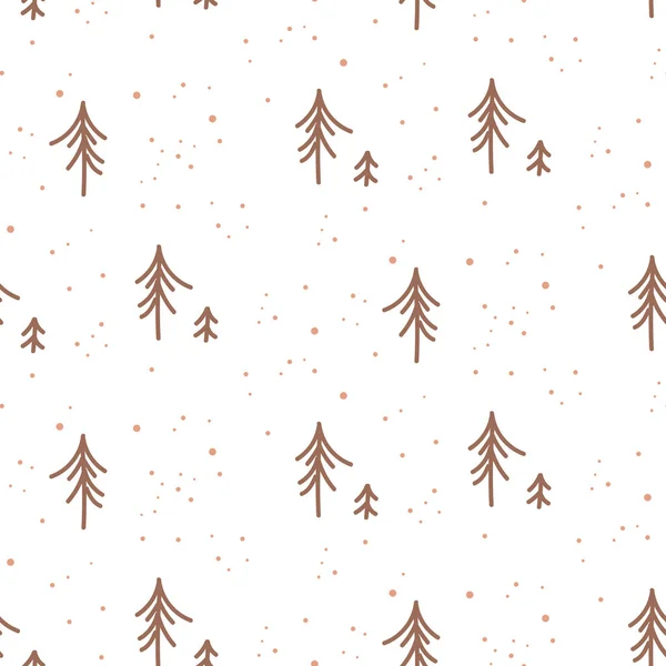 Bosque de invierno simple textura blanca sin costuras para imprimir . — Vector de stock