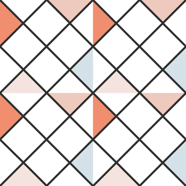 Karierte abstrakte farbige Dreiecke nahtloser Hintergrund. Vektorillustration. — Stockvektor
