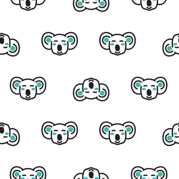 Koala bear heads funny seamless vector pattern in neutral colors. — Stock Vector