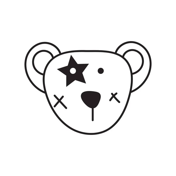 Lindo oso cabeza vector icono . — Archivo Imágenes Vectoriales