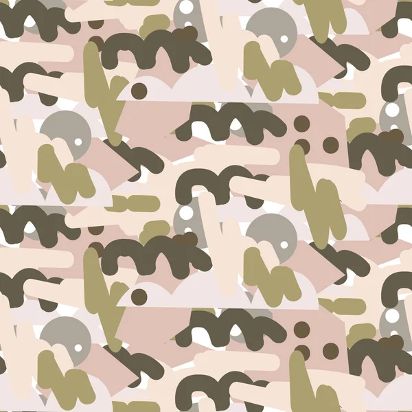 Pastel couleur camo formes abstraites motif vectoriel sans couture . — Image vectorielle