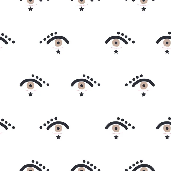 Seamless pattern eyes in hipster style. Vector youth texture background for print. — Stock Vector