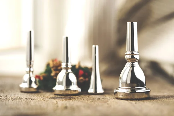 Advent Silver Brass Mouthpieces — Stock Photo, Image