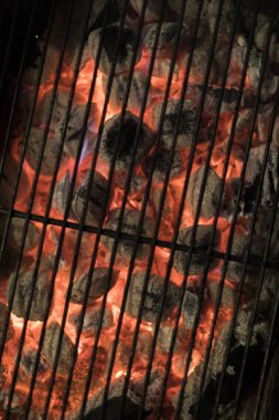 Yanma ile kömür ızgara.