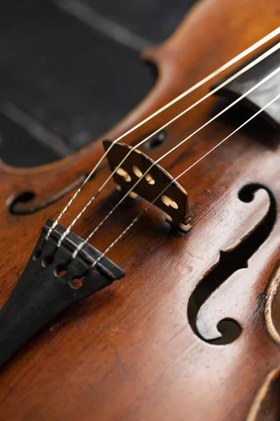 Una Parte Violino Una Viola Fondo Legno — Foto Stock