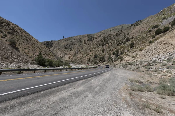 A road in California going through mountains