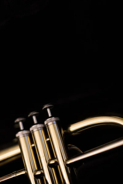 Lacquered Flugelhorn Black Background — Stock Photo, Image