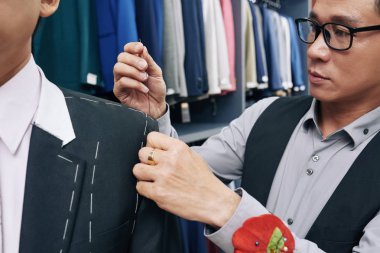 Profesyonel Asian terzi dikiş kol ceket