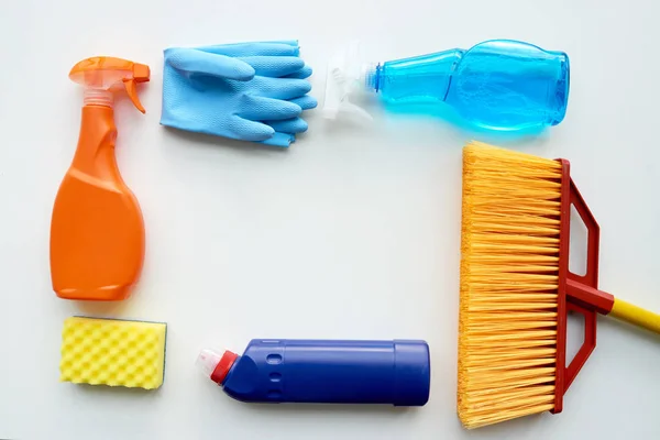 Bottles Cleaners Supplies Cleaning — Stock Photo, Image