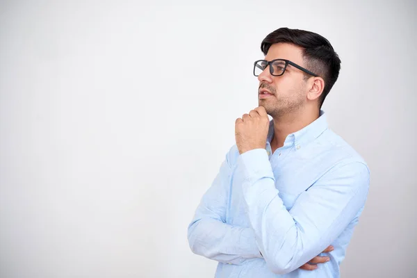 Jeune Homme Affaires Beau Dans Des Lunettes Debout Venir Avec — Photo