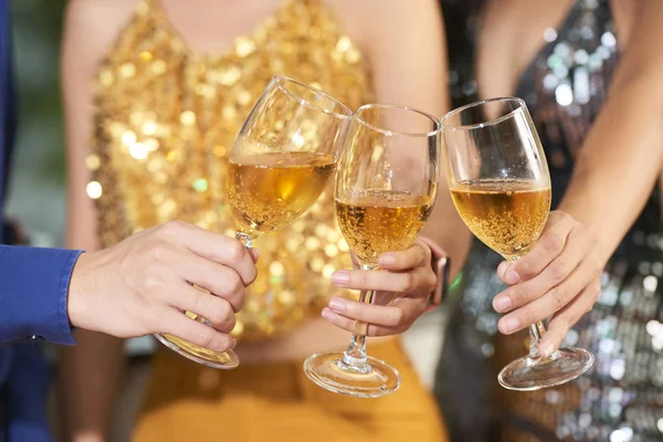 Champagne Glasses Hands People Party — Stock Photo, Image