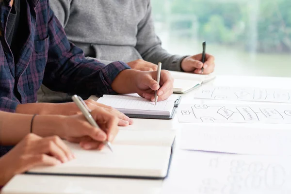 Studenti Algoritmo Disegno Facoltà Programma Classe — Foto Stock