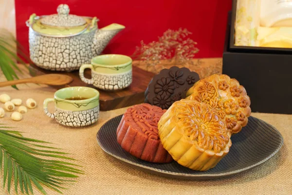 Heerlijke Mooie Maancakes Voor Mid Herfst Festival — Stockfoto