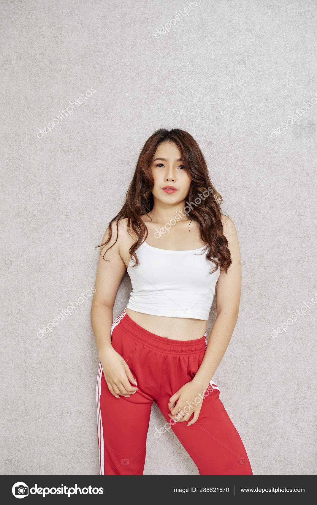 bright red joggers
