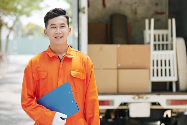 Horizontales Mittleres Porträt Eines Jungen Erwachsenen Asiatischen Mannes Heller Orangefarbener — Stockfoto