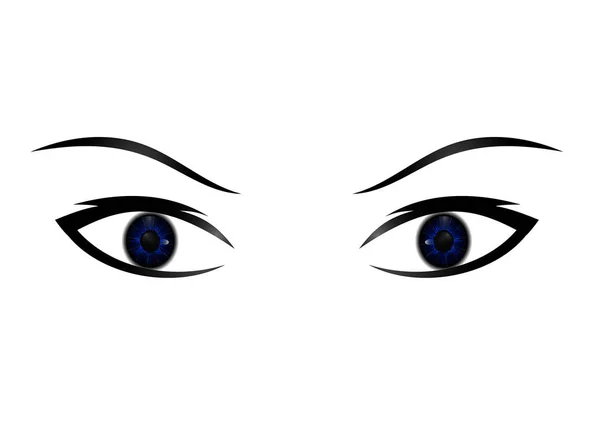 Ručně Kreslené Sexy Luxusní Oko Perfektně Tvarovaným Obočím Plnými Řasami — Stockový vektor