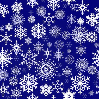 Kar tanesi desen - kar tanesi vektör desen. Her kar tanesi kolay düzenleme için tek tek gruplandırılmış.