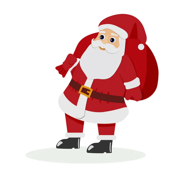 Papai Noel Sobre Fundo Branco Ilustração Vetorial Para Cartão Natal — Vetor de Stock
