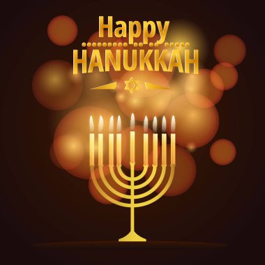 Mutlu Hanuka arka plan. Vektör çizim