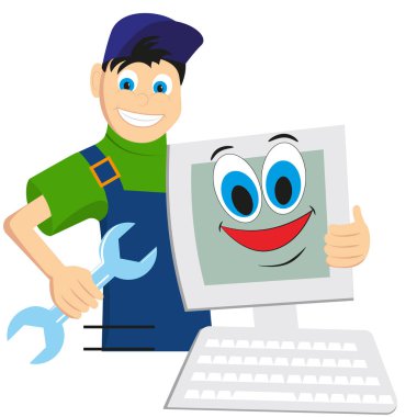 onarım bilgisayarda master bilgisayar düz stile kucaklar