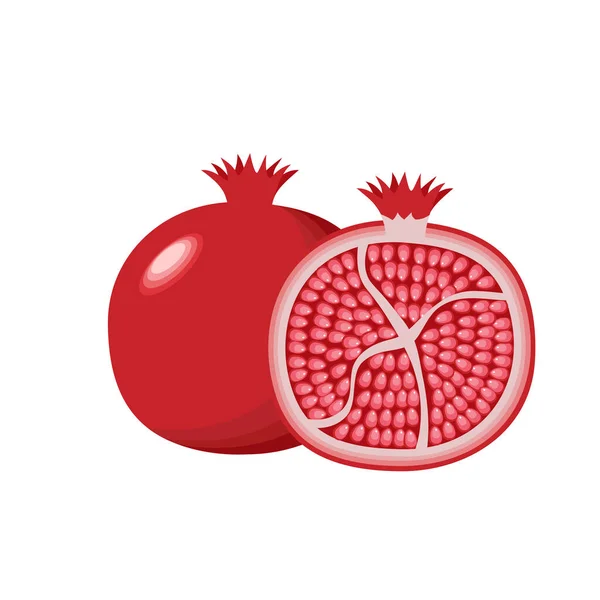 Granatapfel Logo Isoliert Auf Weißem Hintergrund Granatapfelset Ganz Und Klein — Stockvektor