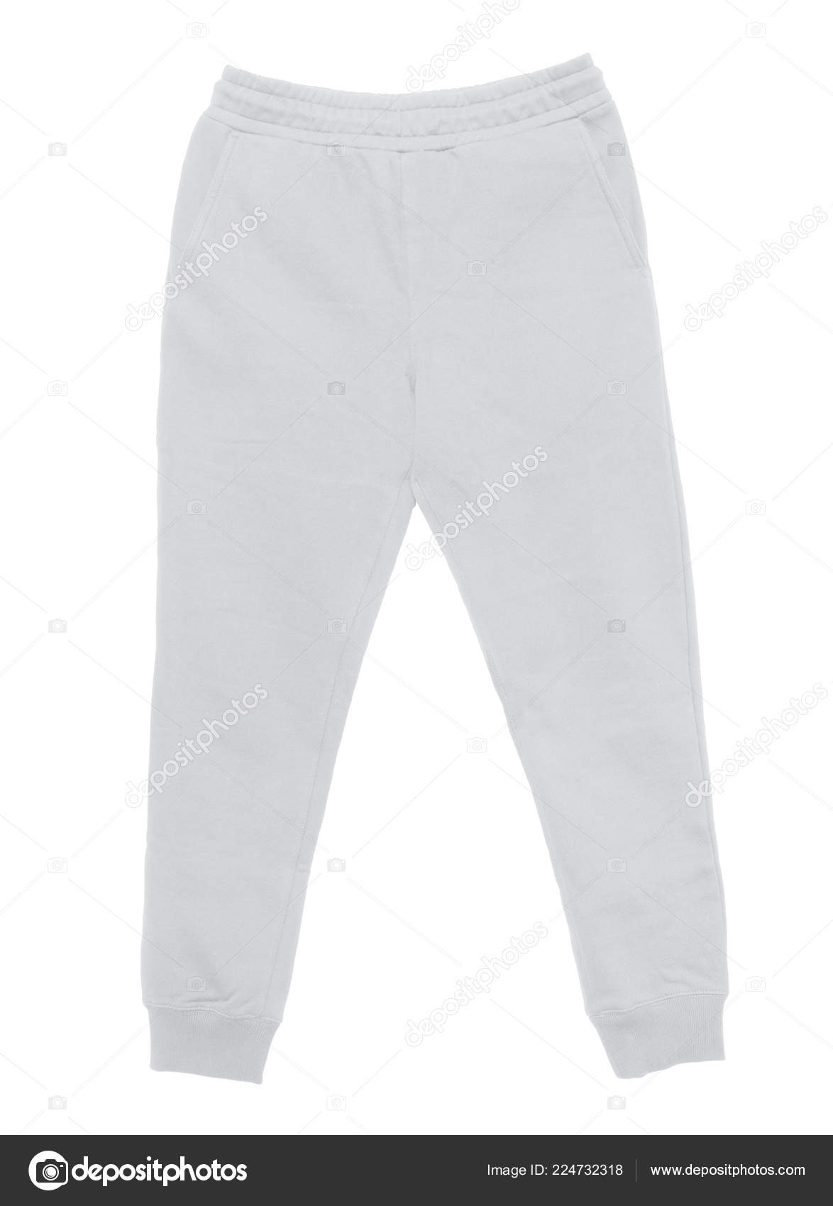 Blank Training Jogger Pants Color White Front View White