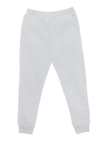 Pantalon Jogger Entraînement Vierge Couleur Blanc Vue Face Sur Fond — Photo