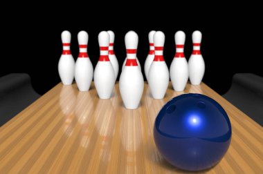 Bir bowling topu haddeleme hedef bir bowling pin kavramı