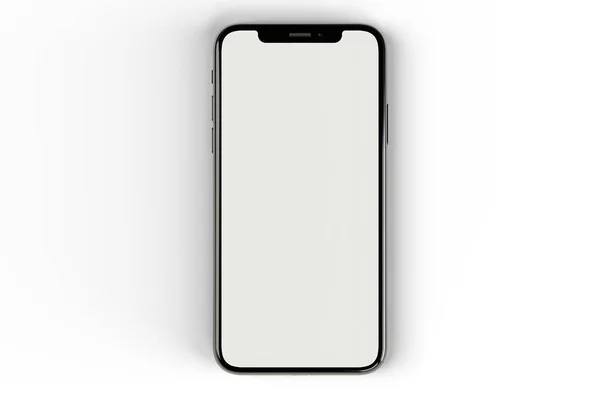 模拟智能手机空屏幕在白色背景 — 图库照片