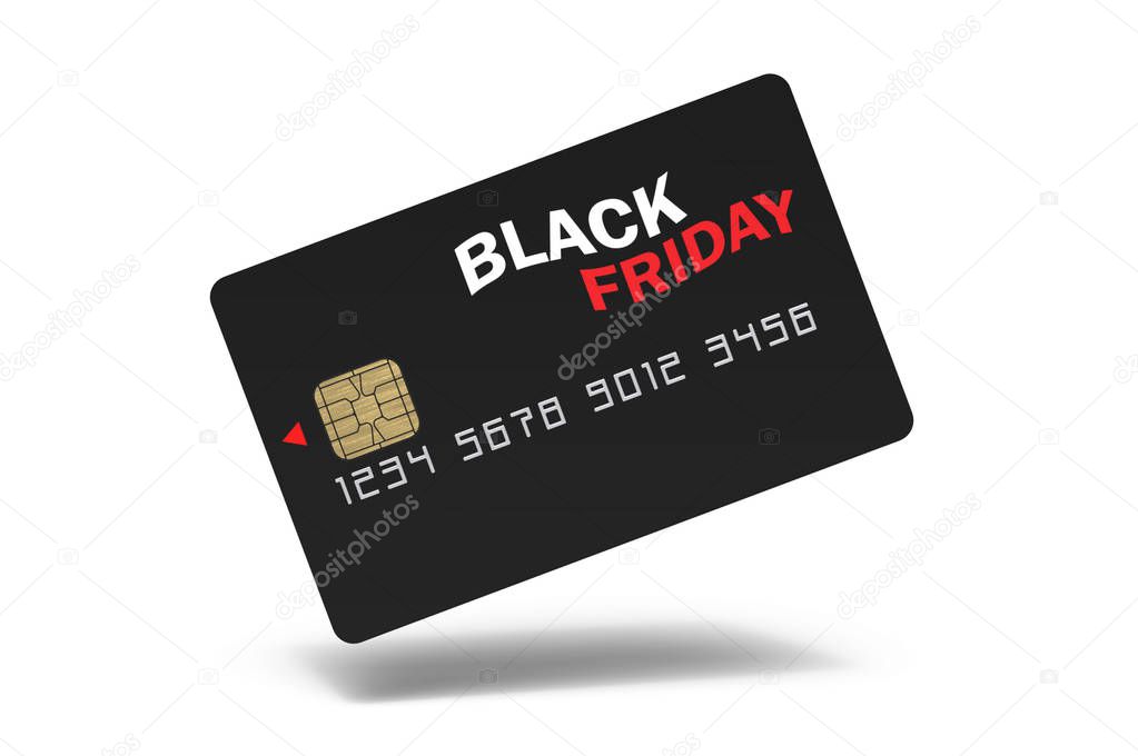 Abstract black friday credit card on white background 