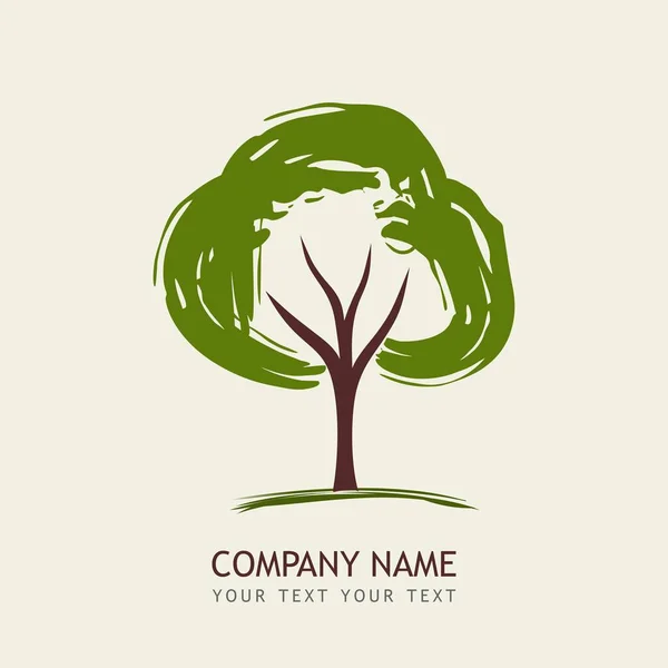 Logo Arbre Illustration Pour Une Entreprise Qui Occupe Vert Bio — Image vectorielle